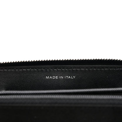 Chanel Goatskin Camellia Embossed Medium Zip Around Wallet Black 8 of 9