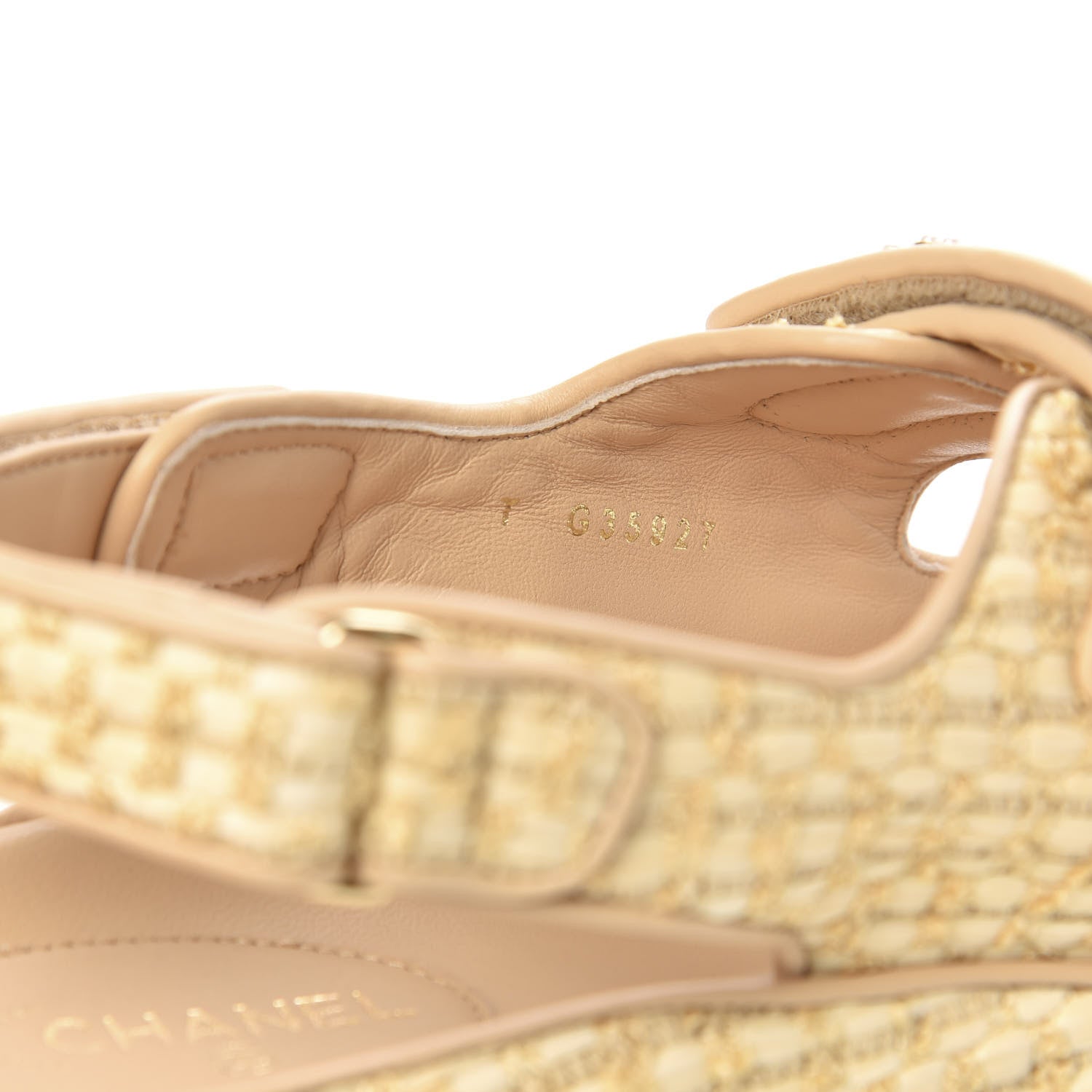 Chanel Braided Fabric Velcro Dad Sandals 42 Beige 8 of 10