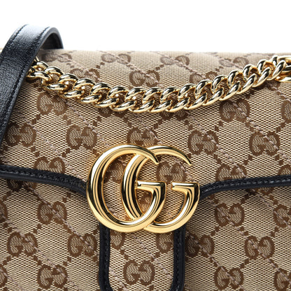 Gucci Monogram Matelasse Diagonal Mini GG Marmont Shoulder Bag Beige Black 10 of 10