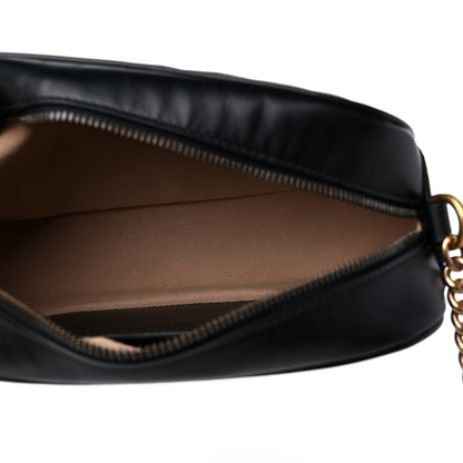 Gucci Calfskin Matelasse Small GG Marmont Chain Shoulder Bag Black 5 of 8