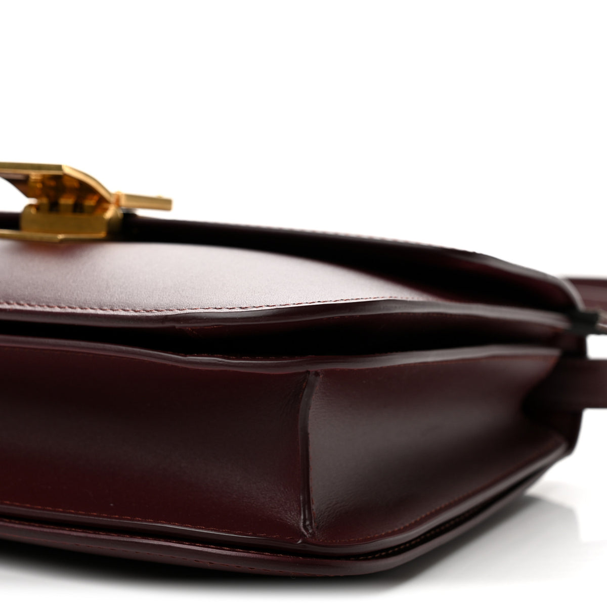Box Calfskin Medium Classic Box Flap Bag Burgundy