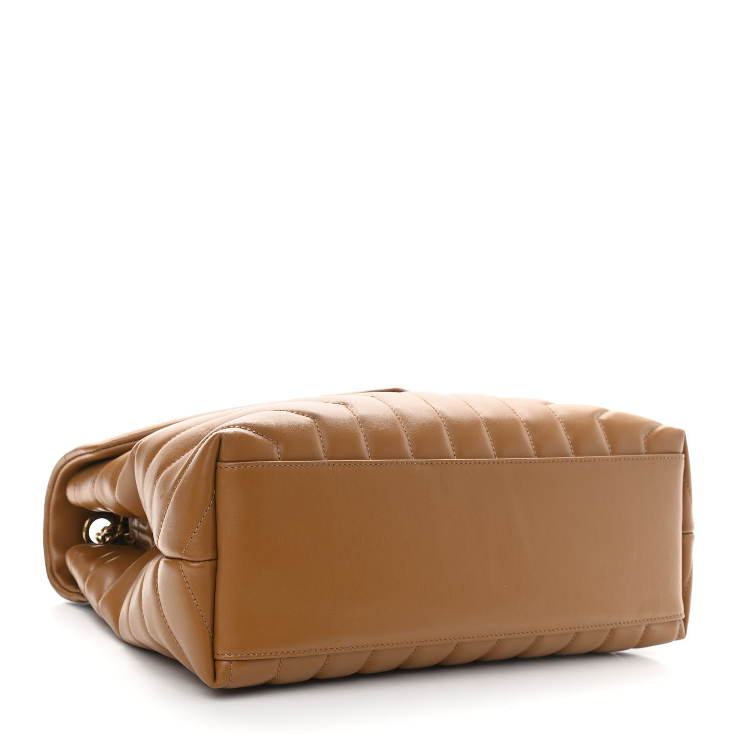 Saint Laurent Calfskin Y Quilted Monogram Medium Loulou Chain Satchel Dark Natural 4 of 13