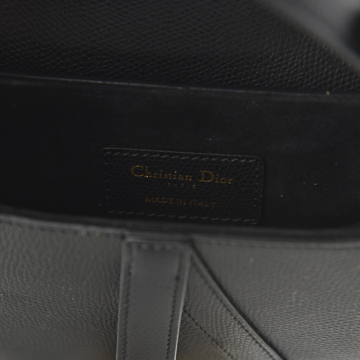 Christian Dior Grained Calfskin Mini Saddle Bag Black 8 of 9