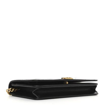 Chanel Caviar Quilted Boy Wallet On Chain WOC Black 4 of 13