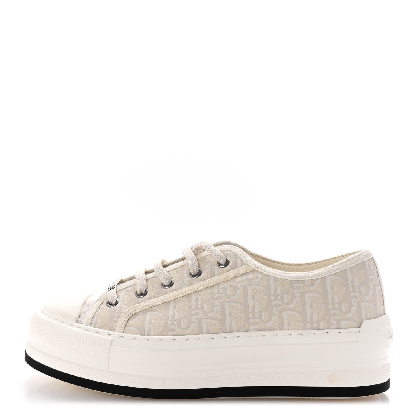 Calfskin Oblique Walk'N 'Dior Low Top Sneakers 38 White Black