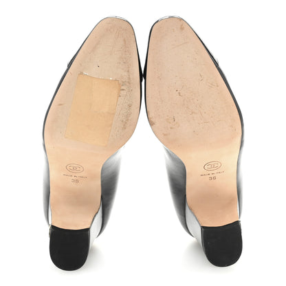 Chanel Lambskin Patent Cap Toe CC Pumps 36 Black 6 of 12