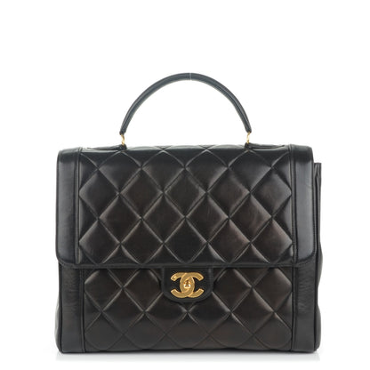 Chanel Lambskin Quilted Jumbo Kelly Flap Black 1 of 8