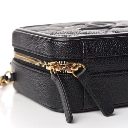 Chanel Caviar Quilted Small CC Filigree Vanity Case Black 5 of 10