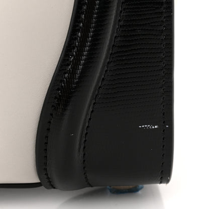 Celine Smooth Calfskin Lizard Embossed Micro Luggage White Black 15 of 17