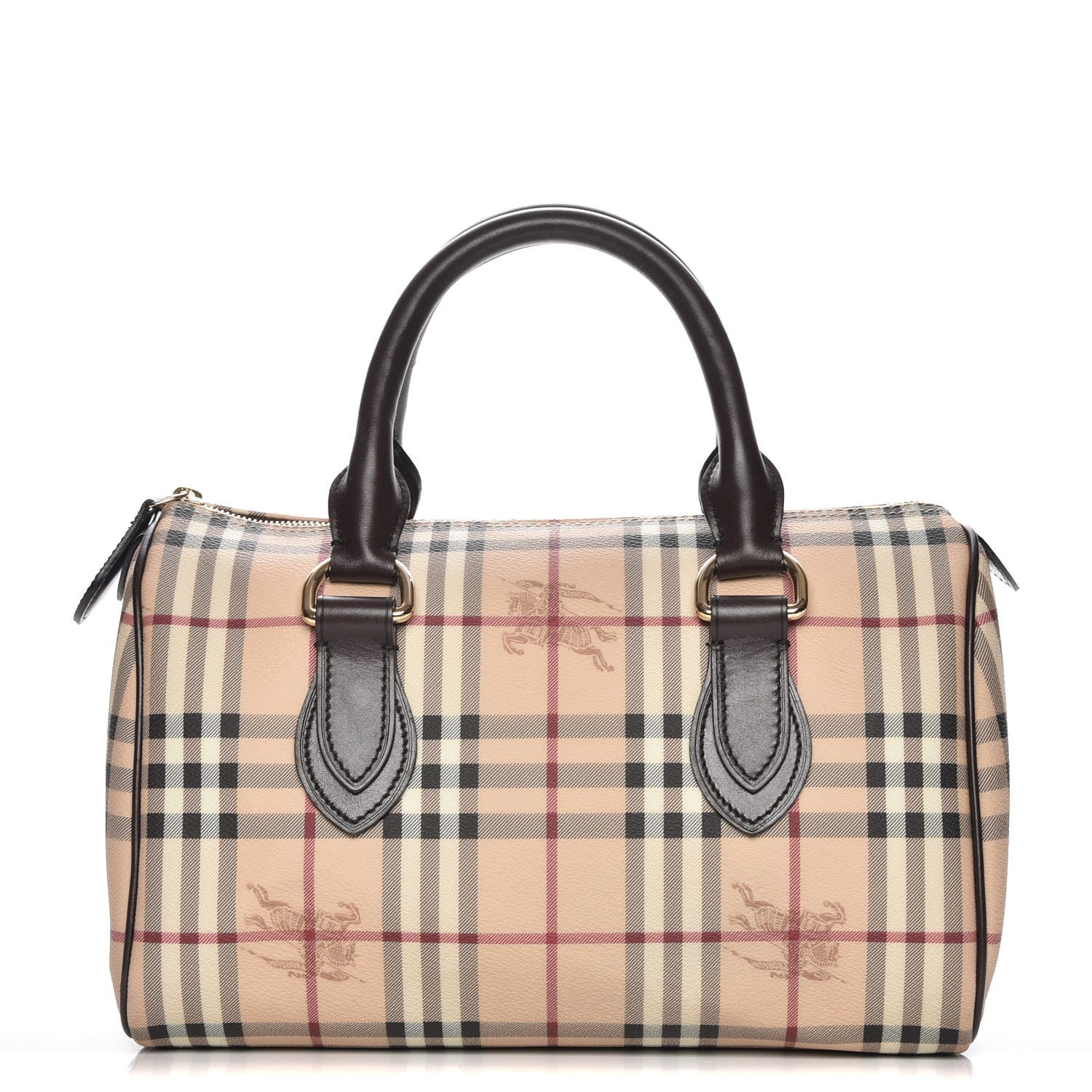 Burberry Haymarket Check Small Chester Bowling Bag Chocolate 1 of 7