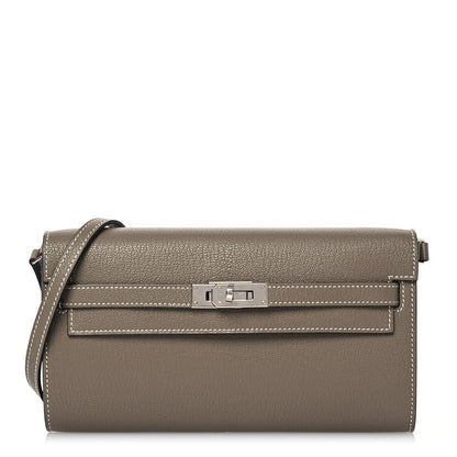 Hermes Chevre Mysore Kelly To Go Wallet Etoupe 1 of 15