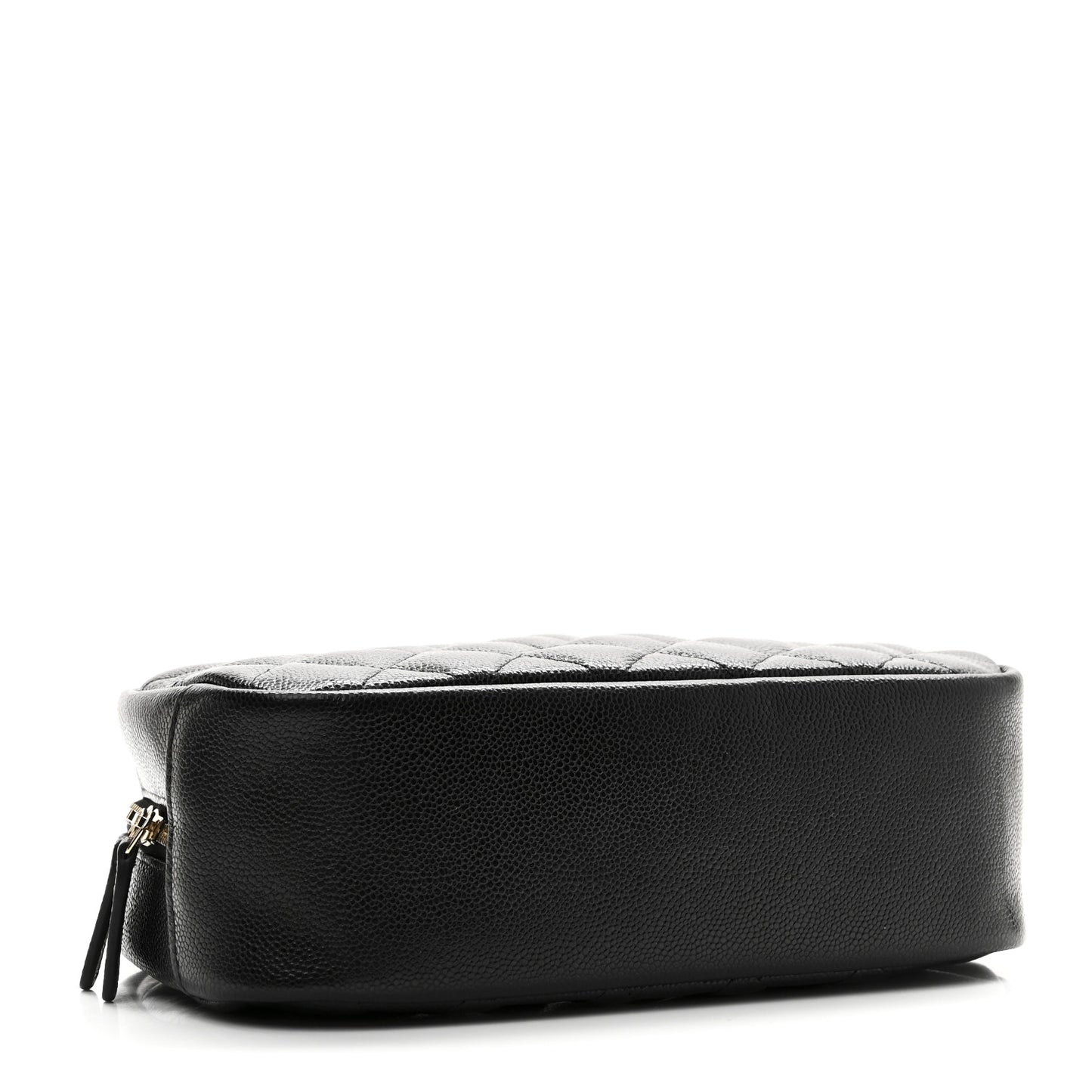 Caviar Quilted Medium Curvy Pouch Cosmetic Case Black