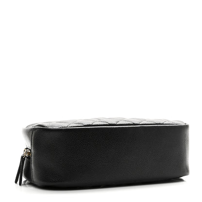 Chanel Caviar Quilted Medium Curvy Pouch Cosmetic Case Black 4 of 8