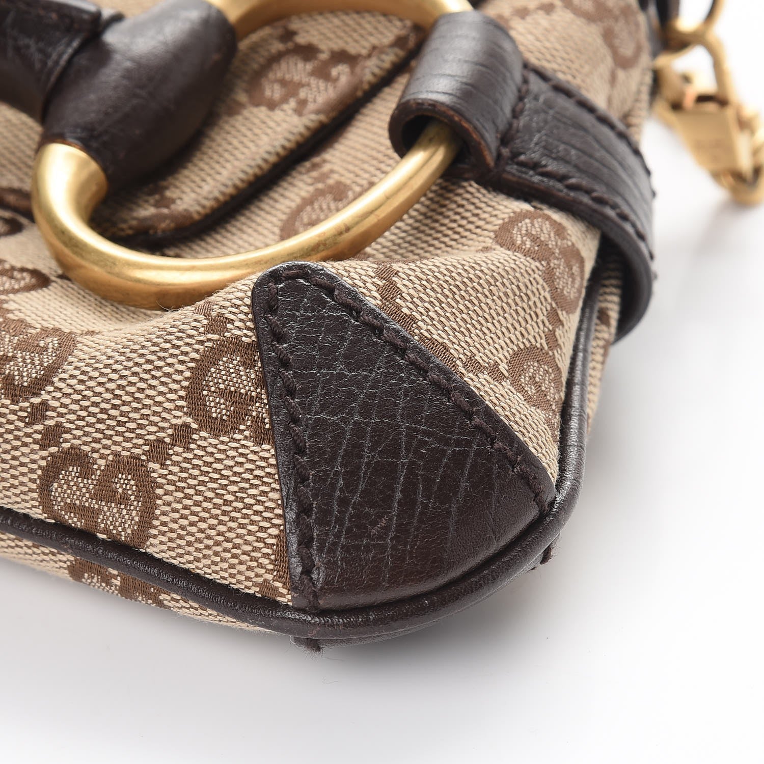 Gucci Monogram Horsebit Clutch Dark Brown 9 of 9