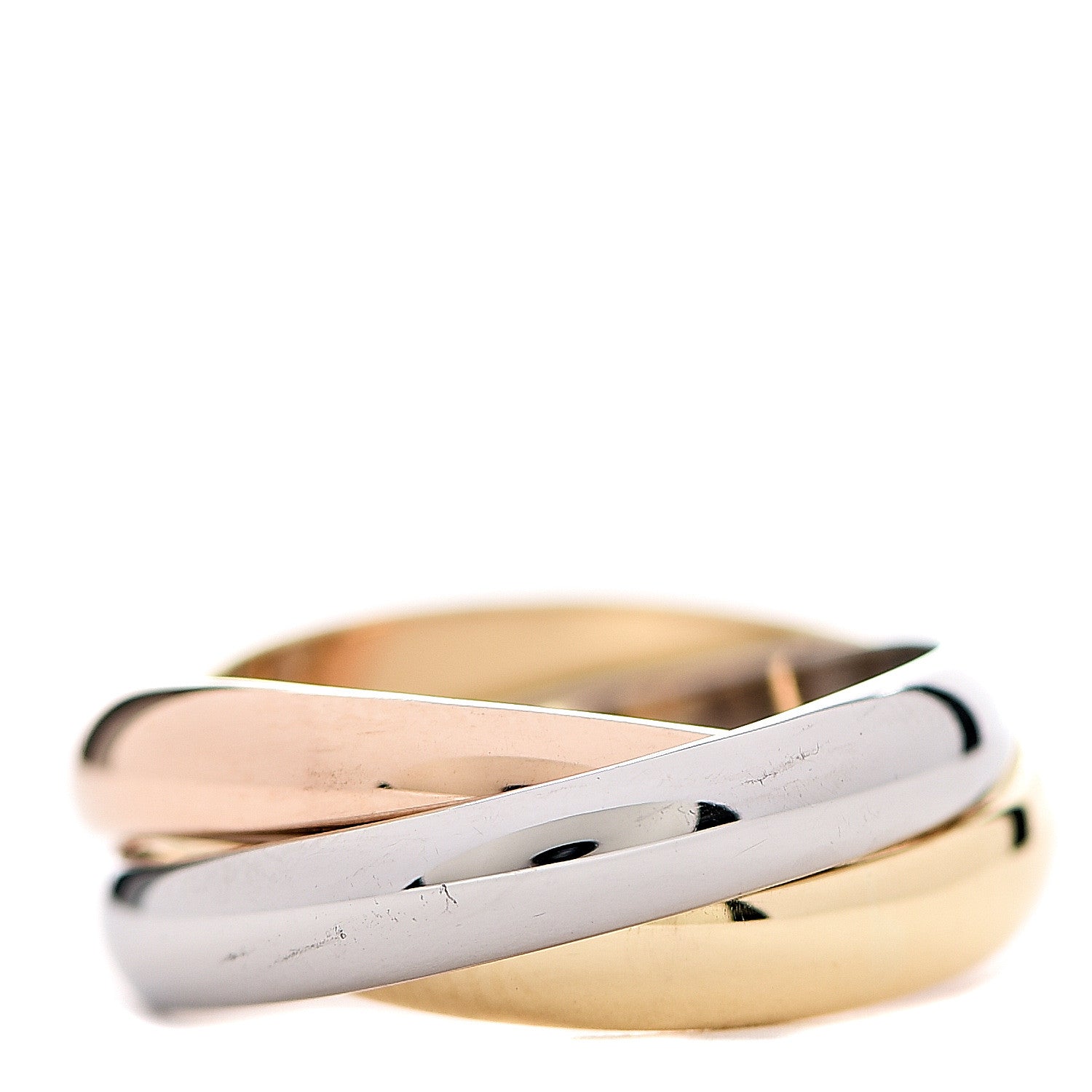 Cartier 18K Pink Yellow White Gold Classic Les Must De Trinity Ring 51 5.75 2 of 4