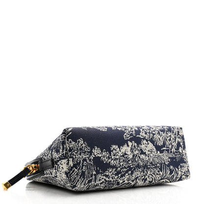 Christian Dior Embroidered Toile De Jouy 30 Montaigne Cosmetic Pouch Blue 4 of 8