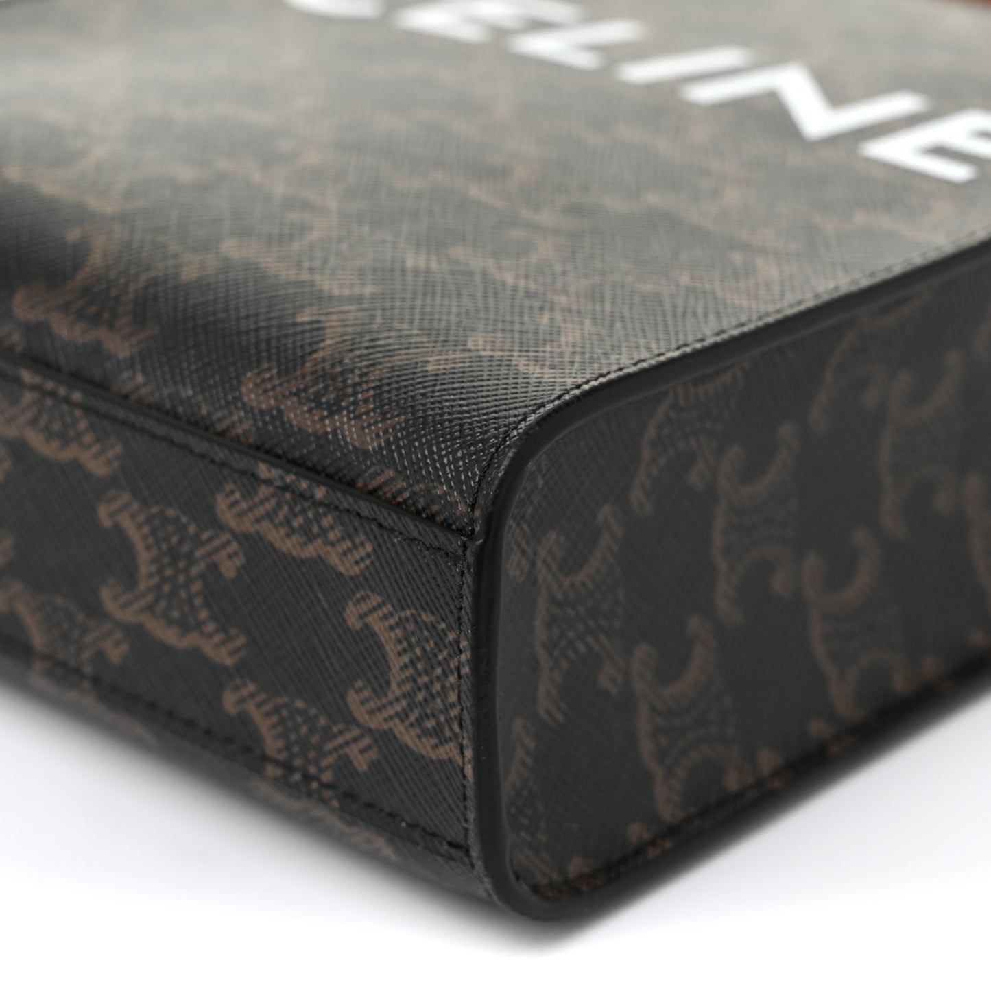 Triomphe Canvas Calfskin Mini Vertical Cabas Tan