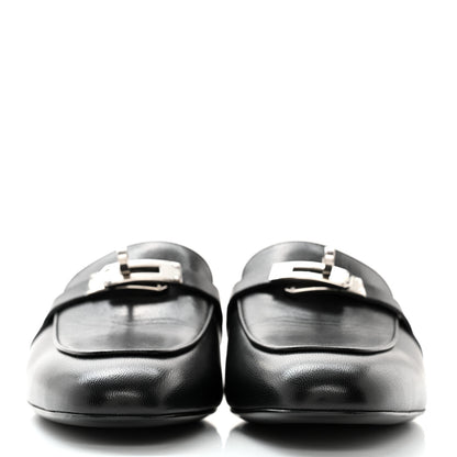 Hermes Goatskin Oz Mules 38 Black 2 of 10