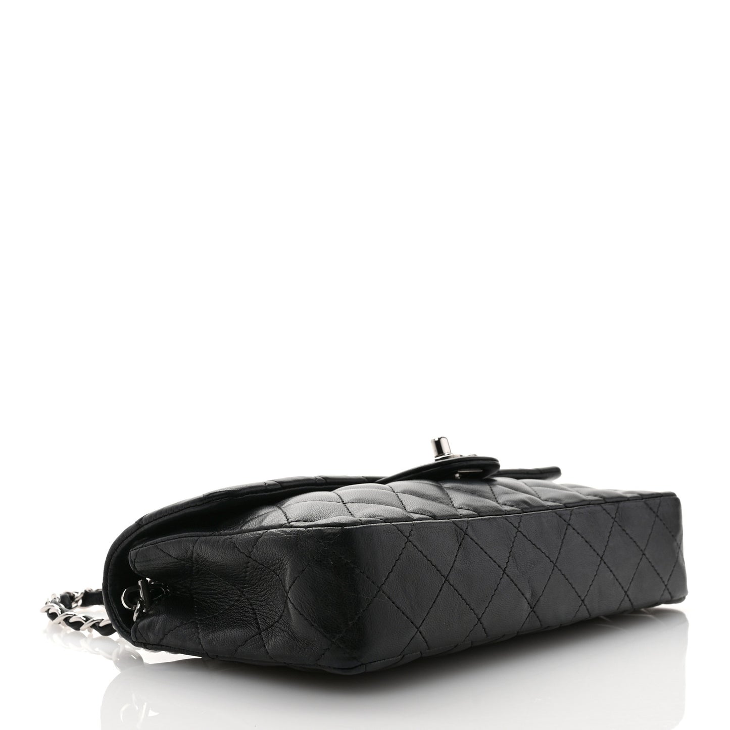 Lambskin Quilted East West Flap Black