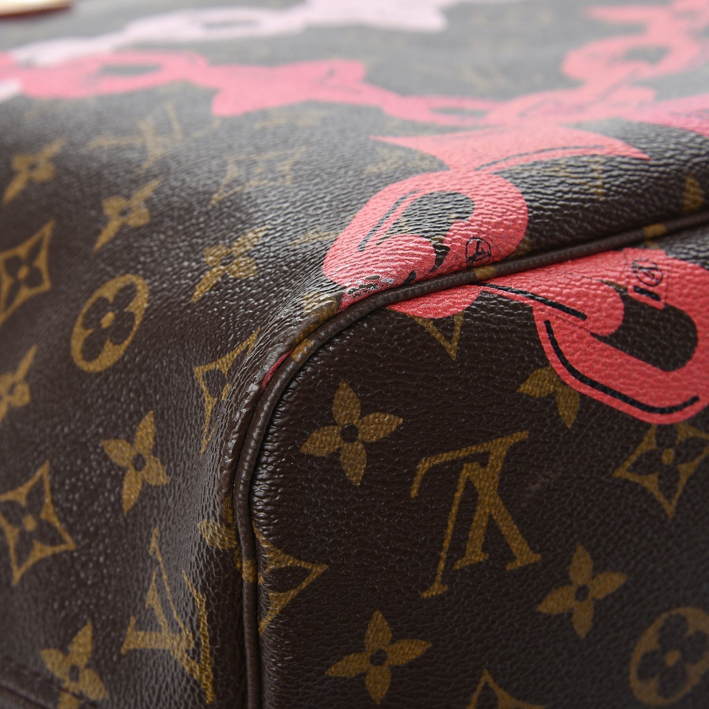 Monogram Bay Neverfull MM Rose Ballerine Poppy