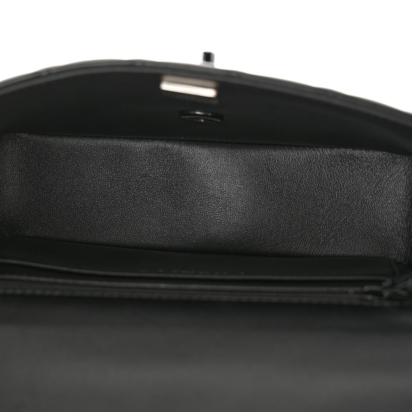 Lambskin Quilted Mini Top Handle Rectangular Flap So Black