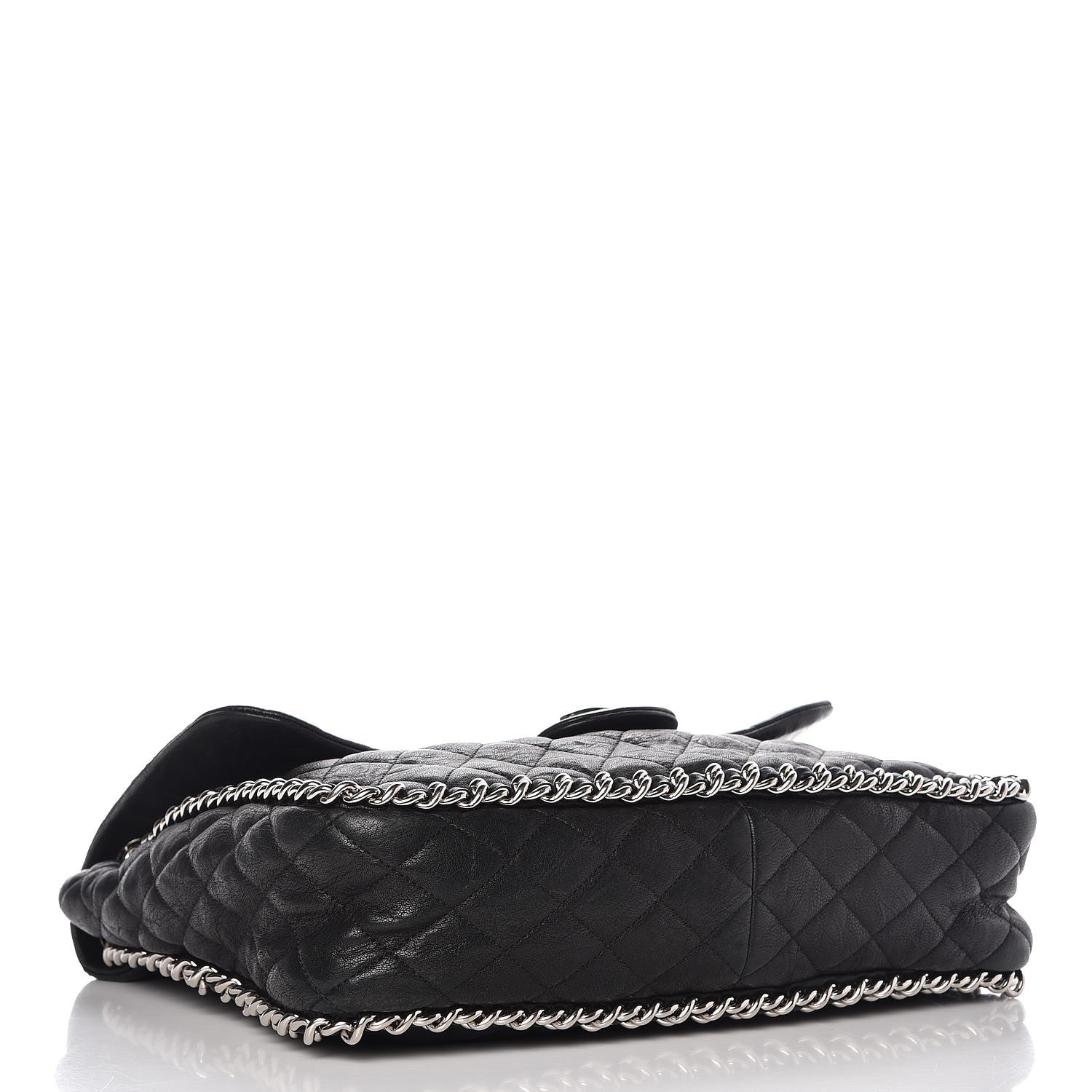 Chanel Washed Lambskin Quilted Maxi Chain Around Flap Black 4 of 14
