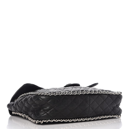 Chanel Washed Lambskin Quilted Maxi Chain Around Flap Black 4 of 14