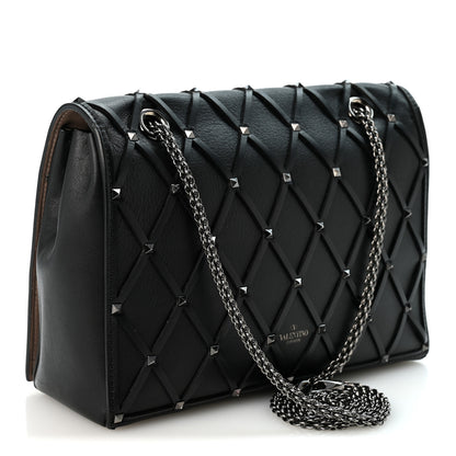 Valentino Garavani Smooth Calfskin Quilted Beehive Shoulder Bag Black 2 of 8