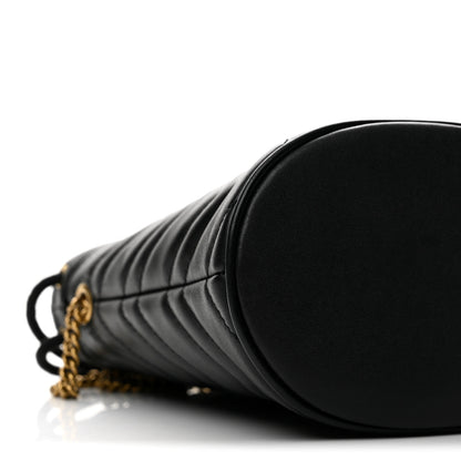 Gucci Calfskin Matelasse Mini GG Marmont 2.0 Bucket Bag Black 9 of 11