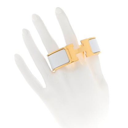 Hermes Enamel Wide Clic Clac H Bracelet PM White 2 of 5