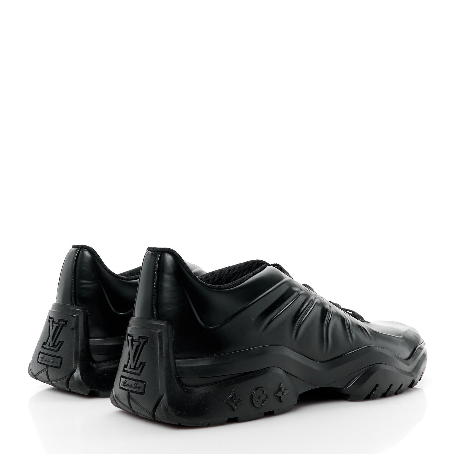 Louis Vuitton Calfskin Mens Millenium Sneakers 10 Black 4 of 14