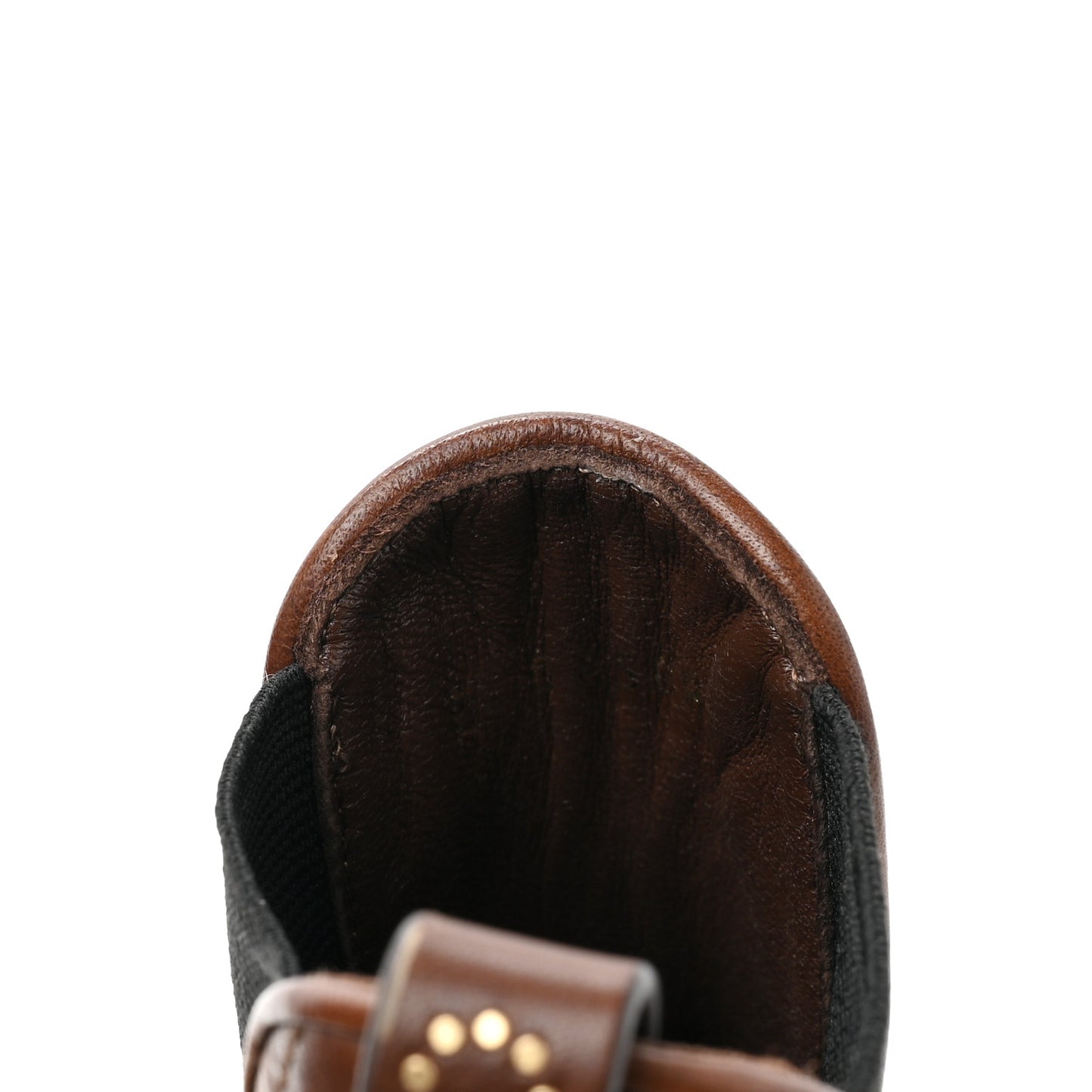 Calfskin Patent Cap Toe Quilted Short Boots 38.5 Brown Black