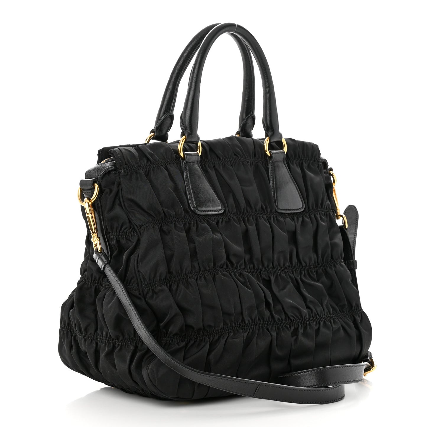 Tessuto Nylon Gaufre Tote Black