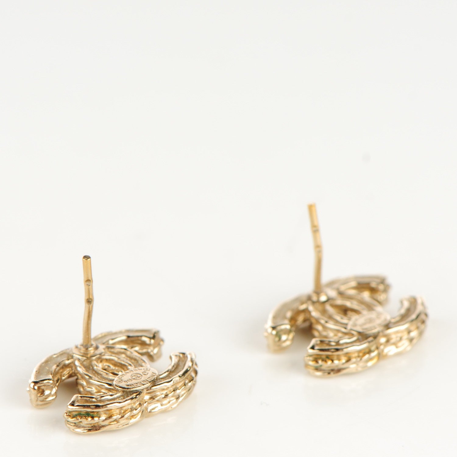 Chanel Crystal CC Earrings Gold 4 of 5