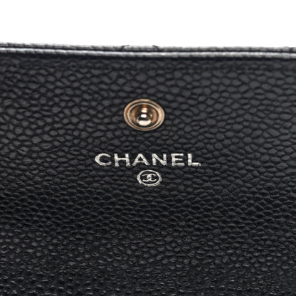 Chanel Caviar Quilted Large Gusset Flap Wallet Black 6 of 7