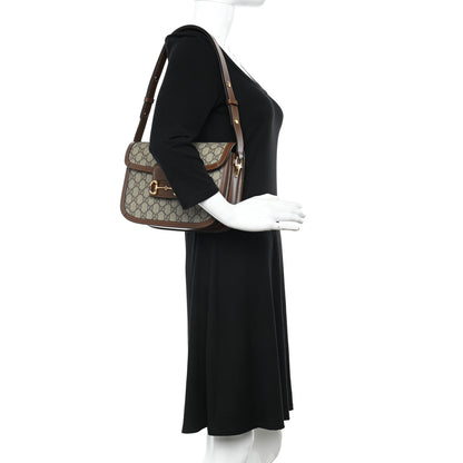Gucci GG Supreme Monogram Horsebit 1955 Shoulder Bag Beige Brown Sugar 2 of 11