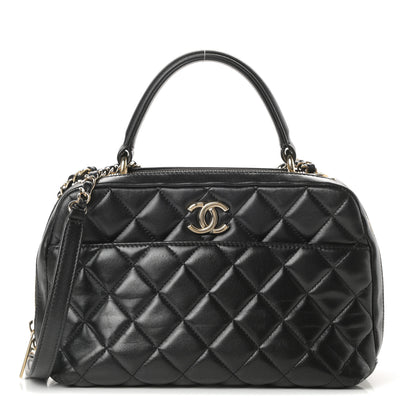 Chanel Lambskin Quilted Medium Trendy CC Bowling Bag Black 1 of 15