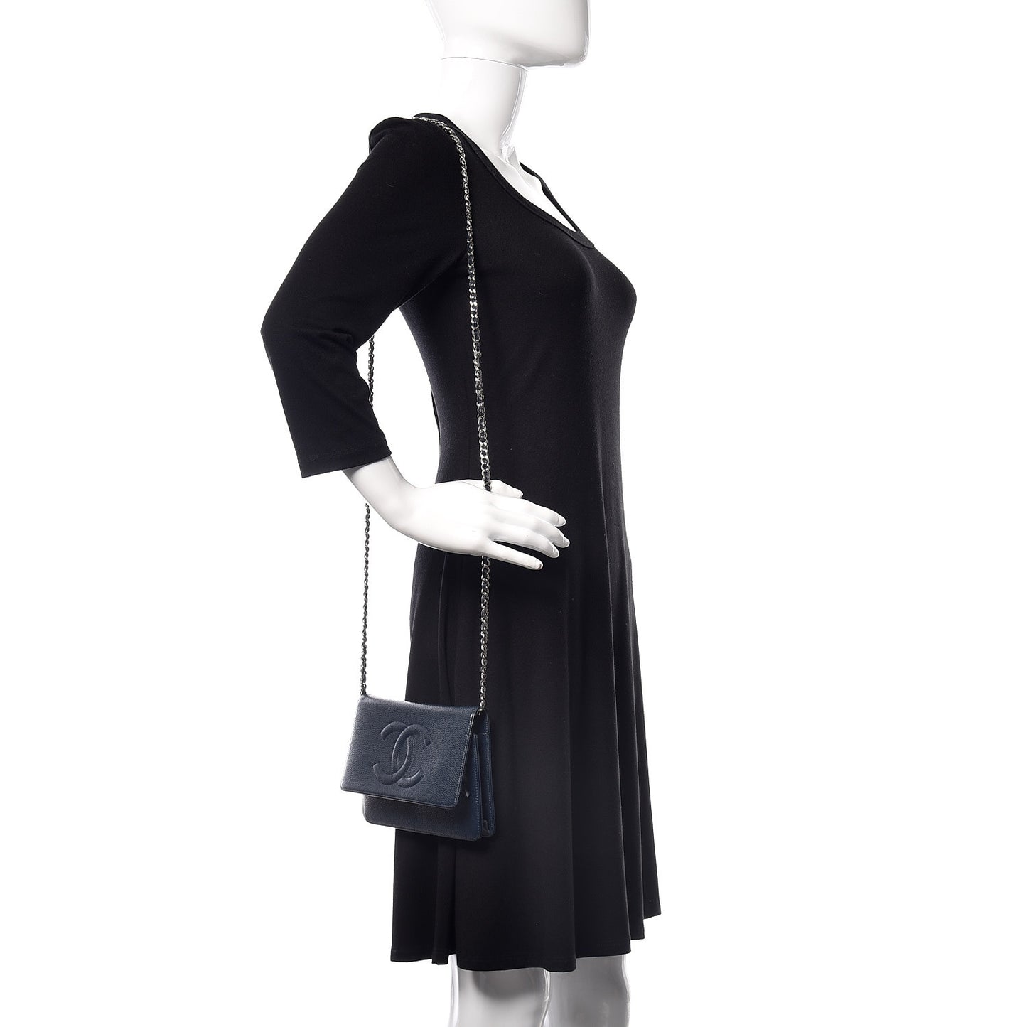 Caviar Timeless CC Wallet On Chain WOC Navy Blue