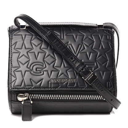 Givenchy Calfskin Star Embossed Mini Pandora Box Crossbody Bag Black 1 of 9
