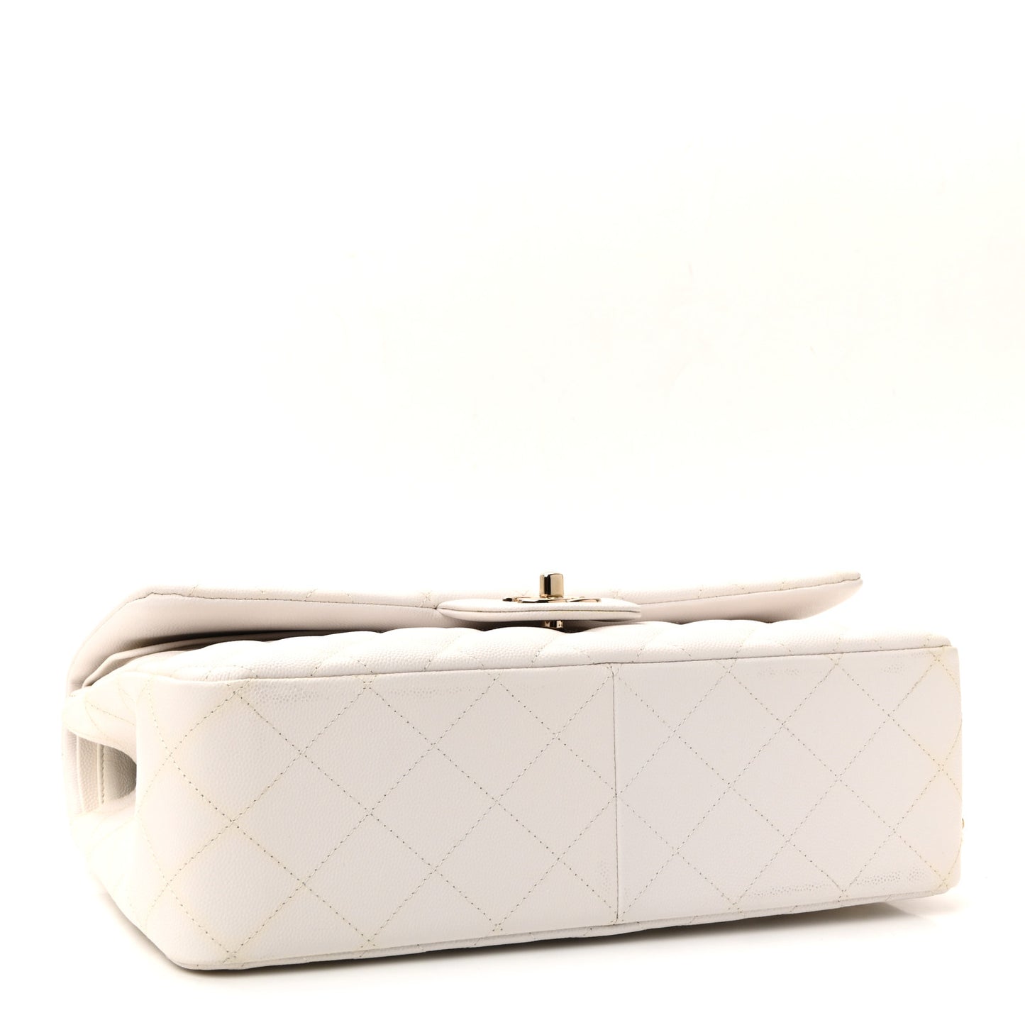 Caviar Quilted Jumbo Double Flap White