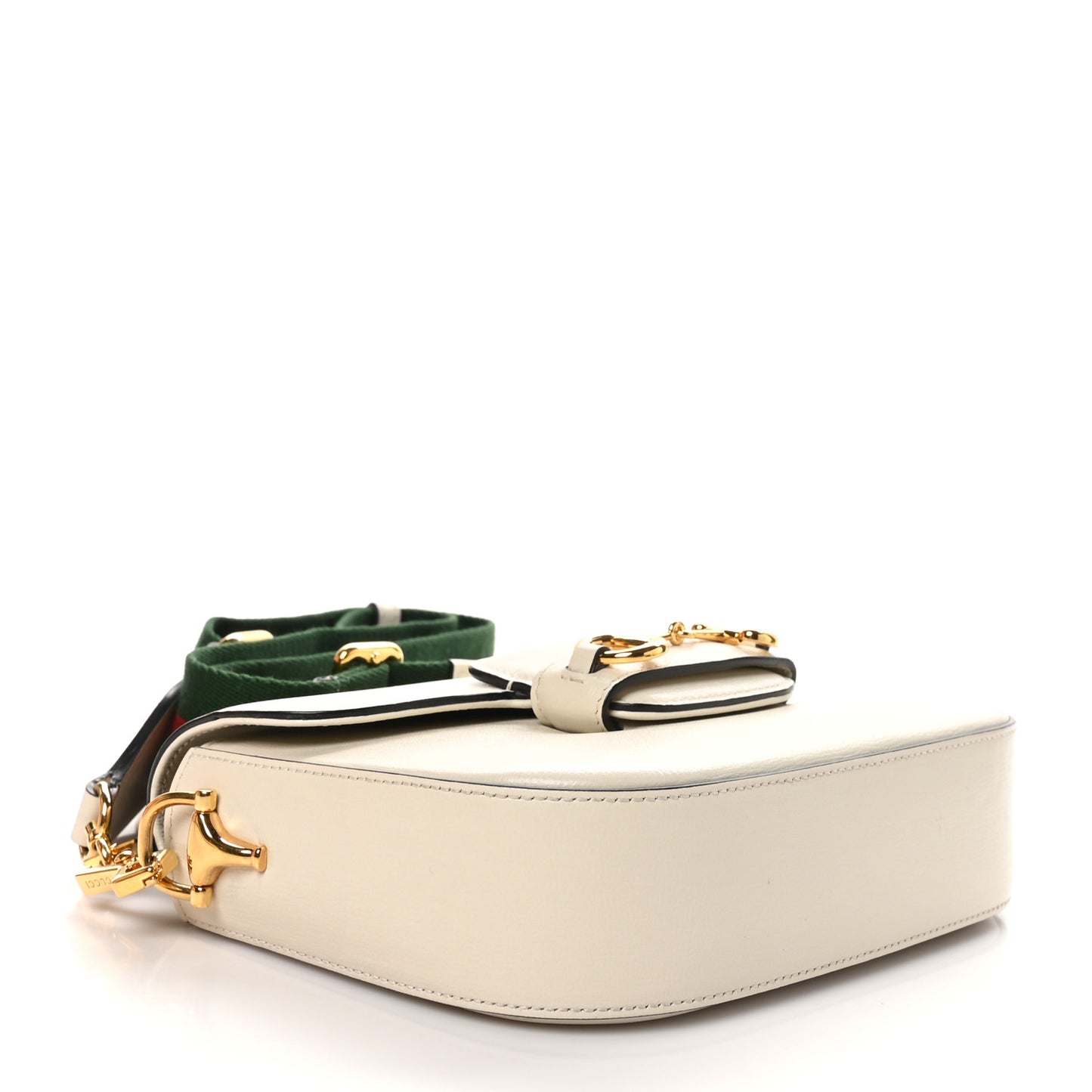 Azalea Calfskin Web Mini Horsebit 1955 Shoulder Bag Mystic White
