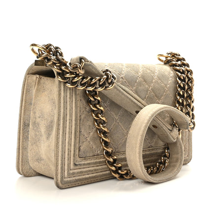 Chanel Iridescent Calfskin Quilted Medium Boy Flap Beige 3 of 9