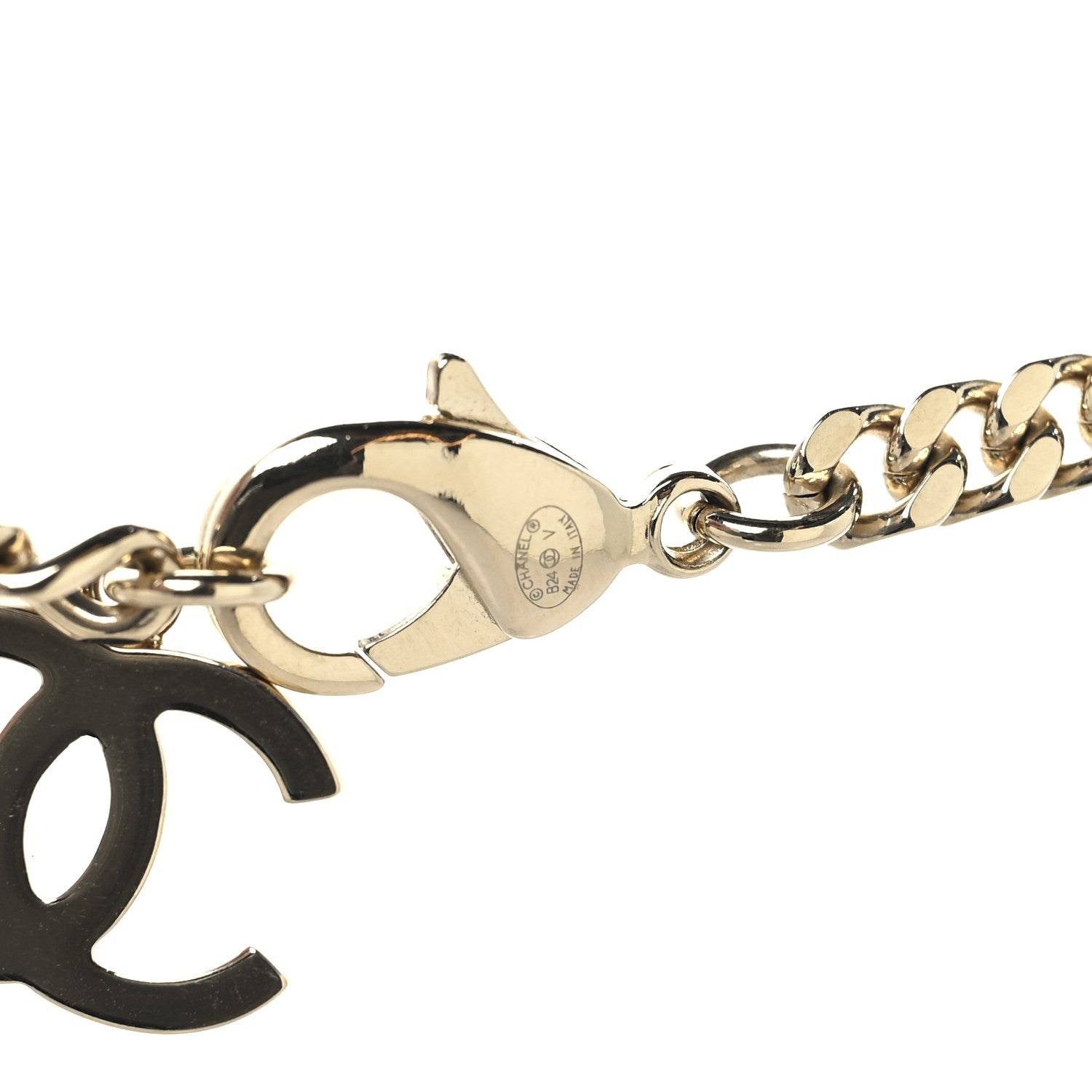 Chanel Crystal Chain CC Necklace Gold Silver 4 of 4