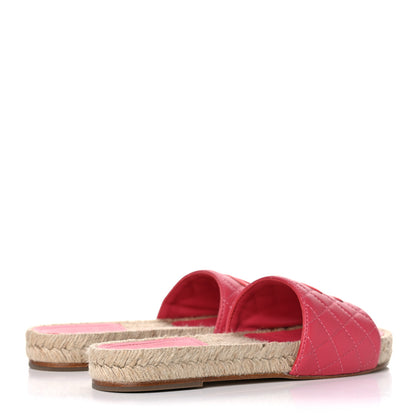 Chanel Lambskin Quilted CC Espadrille Slip On Sandals 36 Pink 4 of 8