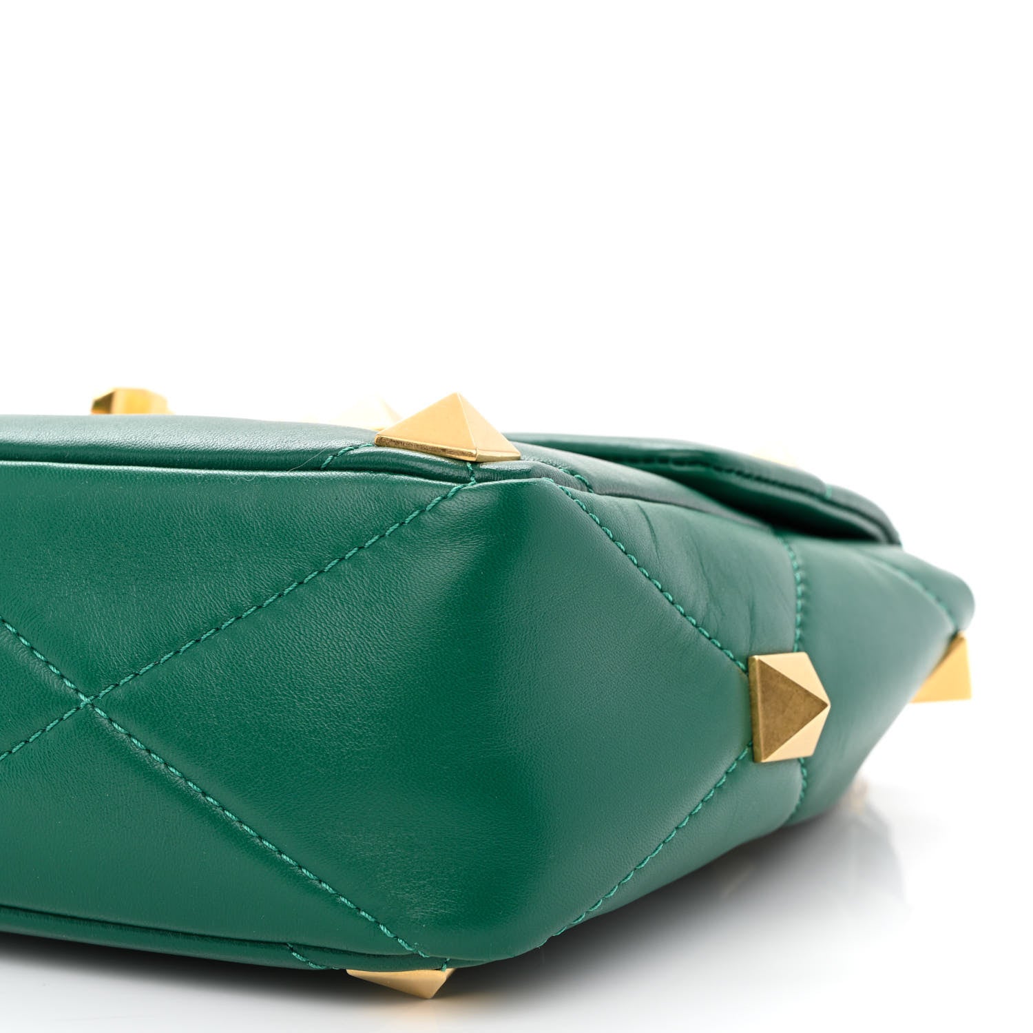 Valentino Garavani Nappa Large Roman Stud Shoulder Bag Jungle 9 of 9