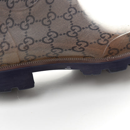 Gucci Rubber Monogram Edinburg Rain Boots 36 Transparent Blue 10 of 11