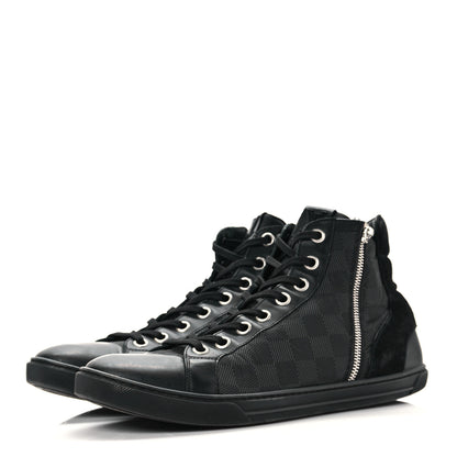 Louis Vuitton Damier Graphite Calfskin Suede Mens Aventure High Top Sneakers 9 3 of 11