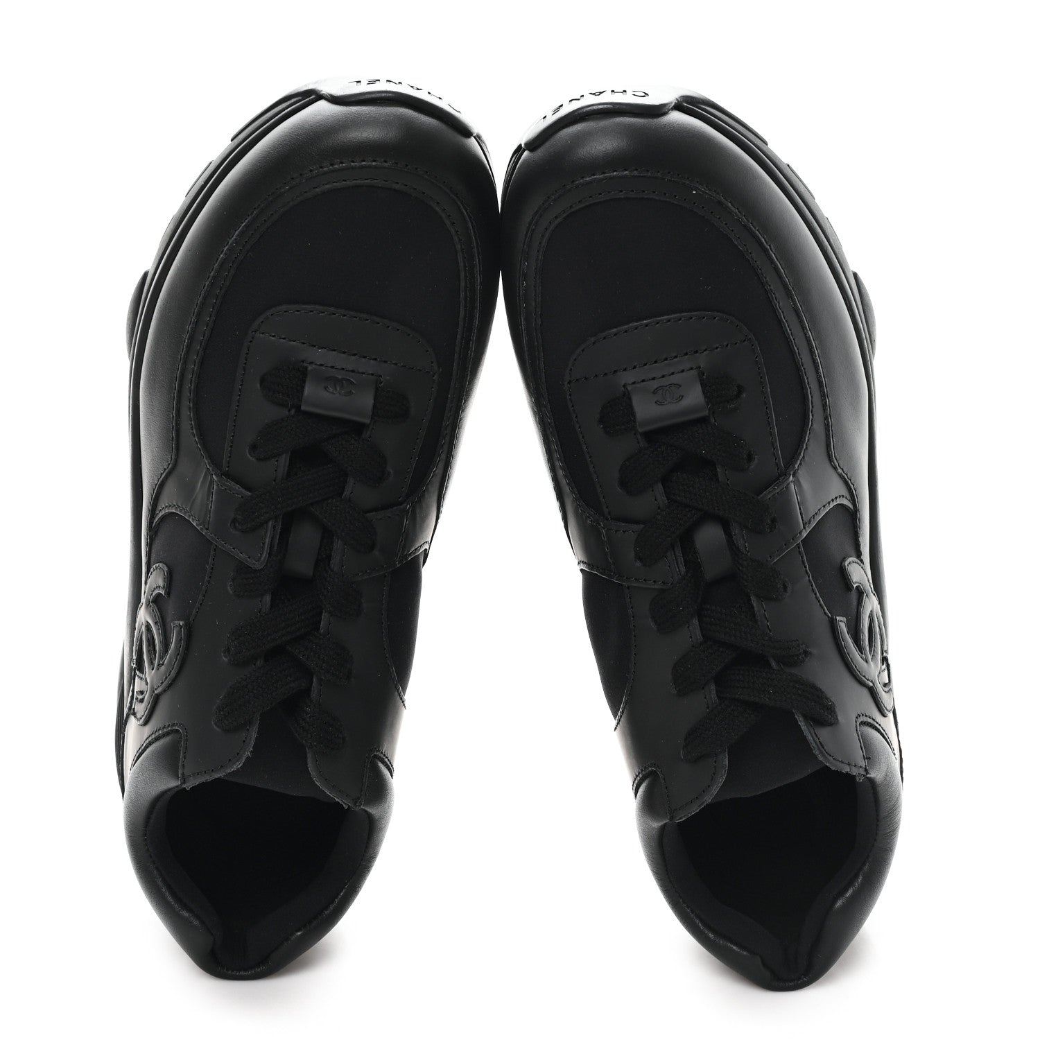 Chanel Calfskin Lambskin CC Uniform Sneakers 41 Black 41 Black 2 of 10