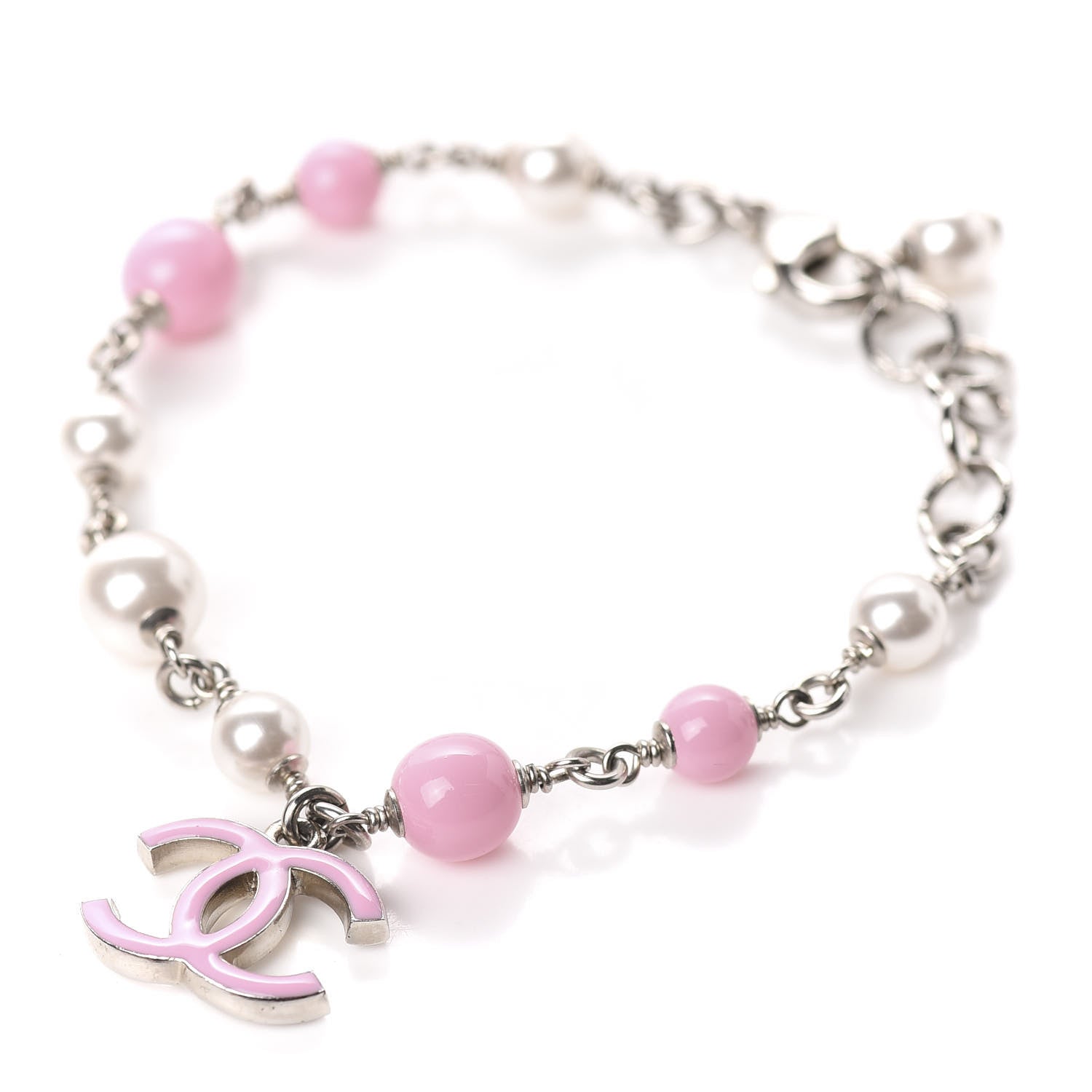 Chanel Pearl Enamel CC Bracelet Pink 1 of 6