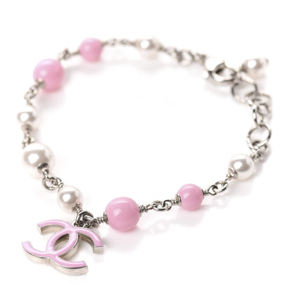 Chanel Pearl Enamel CC Bracelet Pink 1 of 6